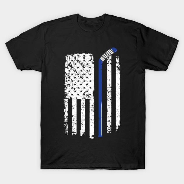 U.S. American Flag Hockey Player T-Shirt by anosek1993